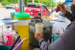 Soymilk behind That Phoun temple