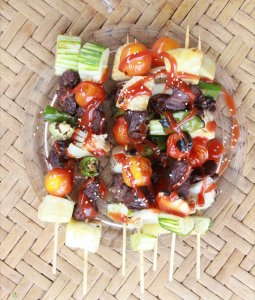 Grilled beef skewers